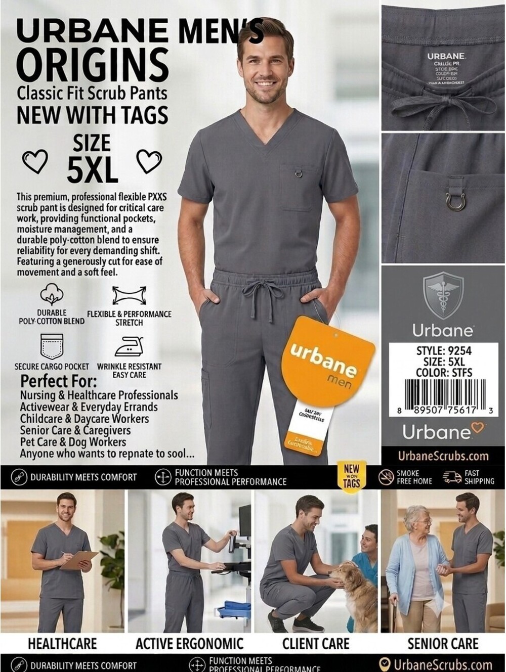 Urbane (Urbane Men / Urbane Performance Scrubs Bottom 5X Big & Tall